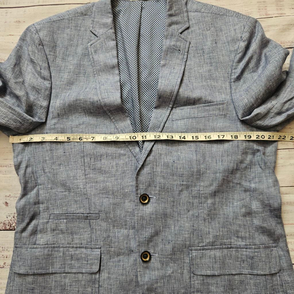 Baird & Mcnutt Murano Blue Linen Blazer Jacket Sports Coat Mens Large Slim Fit - Picture 4 of 8